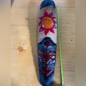 Vintage Handcrafted Sun and Face Wall Art